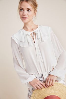 ruffled peasant blouse