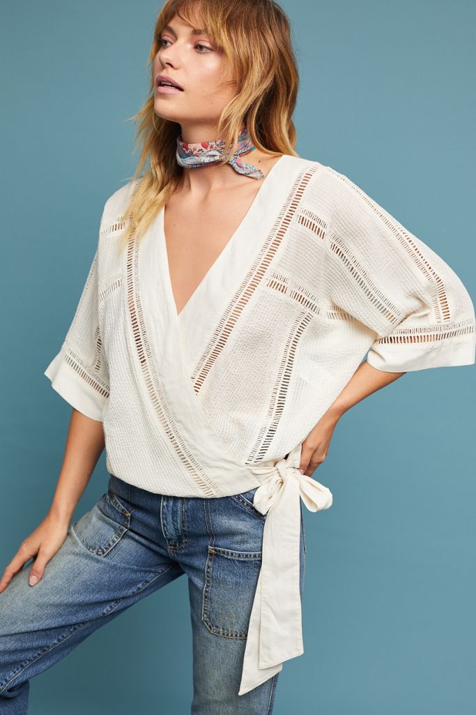 Ladder Lace Wrap Top Anthropologie