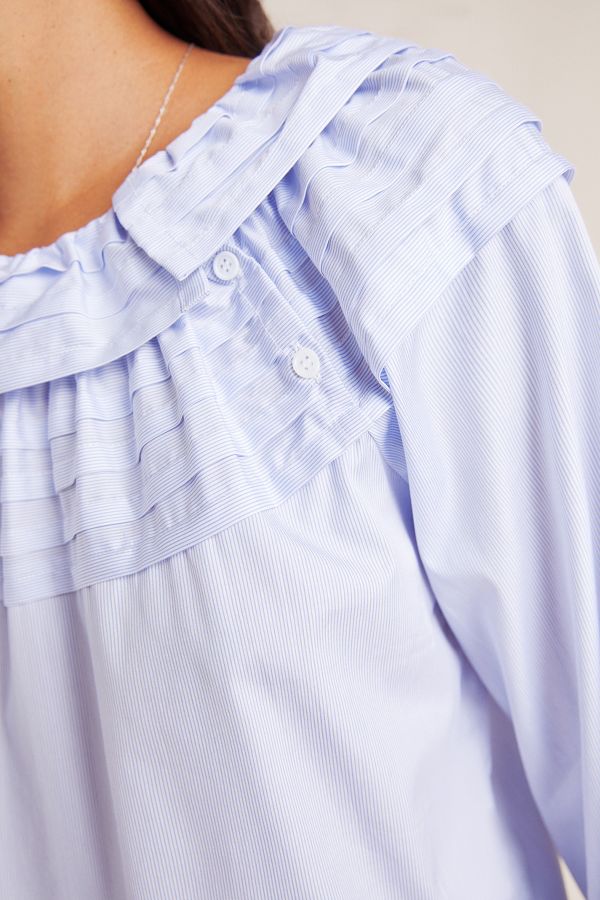 Rosalind Ruffled Poplin Blouse | Anthropologie