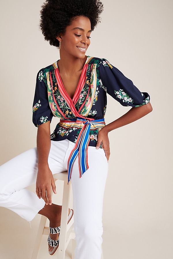 Slide View: 1: Farm Rio Rachelle Wrap Blouse