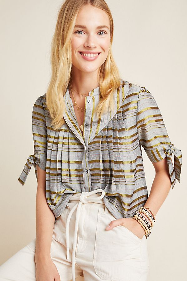 Slide View: 1: Bita Metallic Buttondown