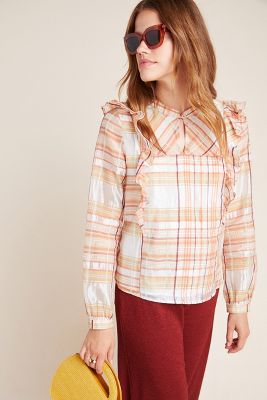 ruffled peasant blouse