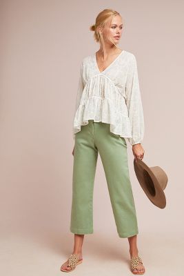 anthropologie peasant top