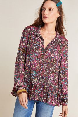 anthropologie peasant blouse