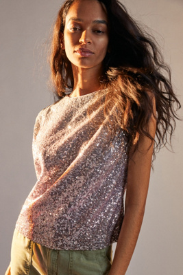 anthropologie sequin top