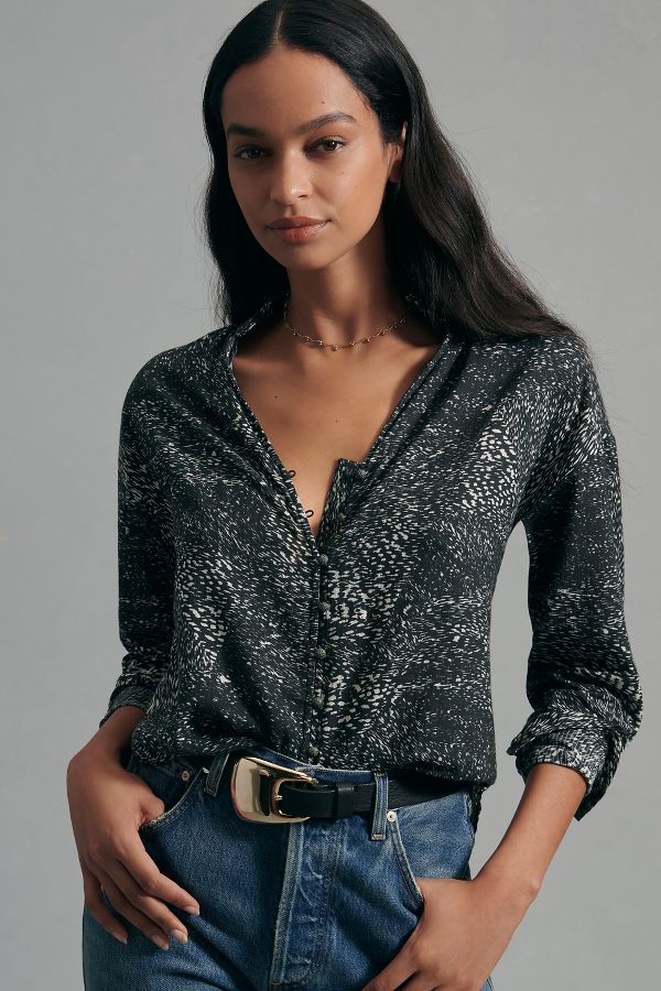 Slide View: 1: The Tavi Buttondown Blouse by Pilcro