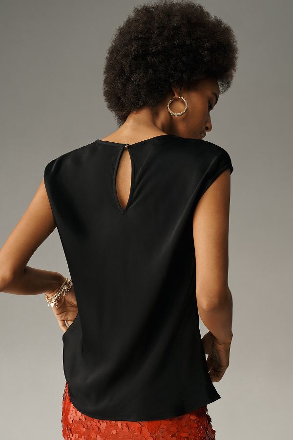 Slide View: 3: By Anthropologie Muscle-Sleeve Popover Blouse