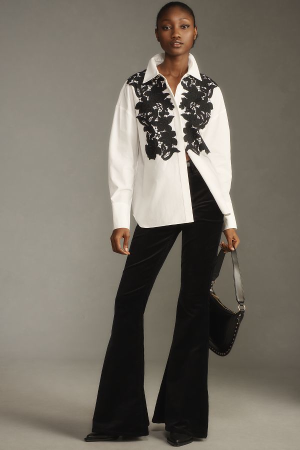 Slide View: 3: Mare Mare Floral Tuxedo Buttondown Top