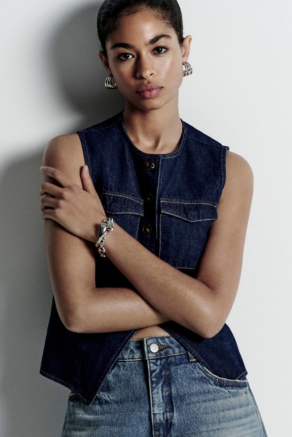 Slide View: 1: Mare Mare Tailored Denim Vest