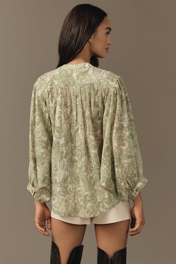 Slide View: 2: Pilcro Printed Batwing Blouse