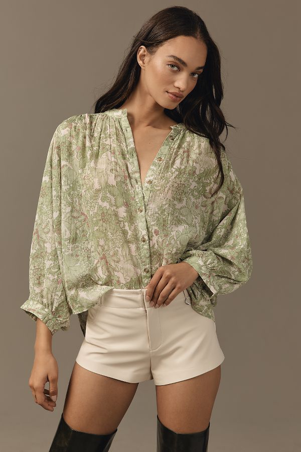 Slide View: 1: Pilcro Printed Batwing Blouse