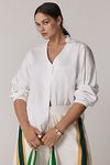 Thumbnail View 1: Universal Standard Plus Cotton Poplin V-Neck Blouse