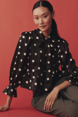 En Saison Floretta Tie-Neck Blouse