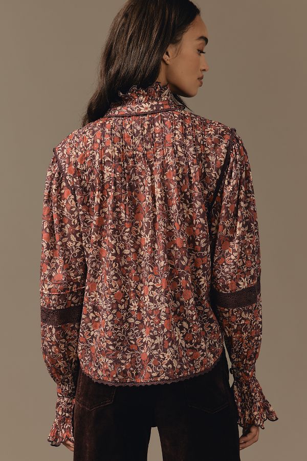 Slide View: 2: Farm Rio Chelsea Garden Long-Sleeve Blouse