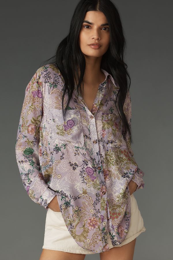 Slide View: 1: The Romy Relaxed Buttondown Shirt by Pilcro