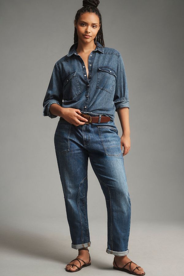 Slide View: 9: The Dannie Classic Denim Shirt by Pilcro ​