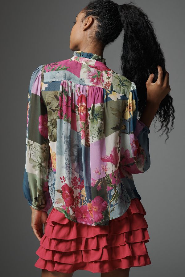 Slide View: 2: The Estela Sheer Printed Blouse