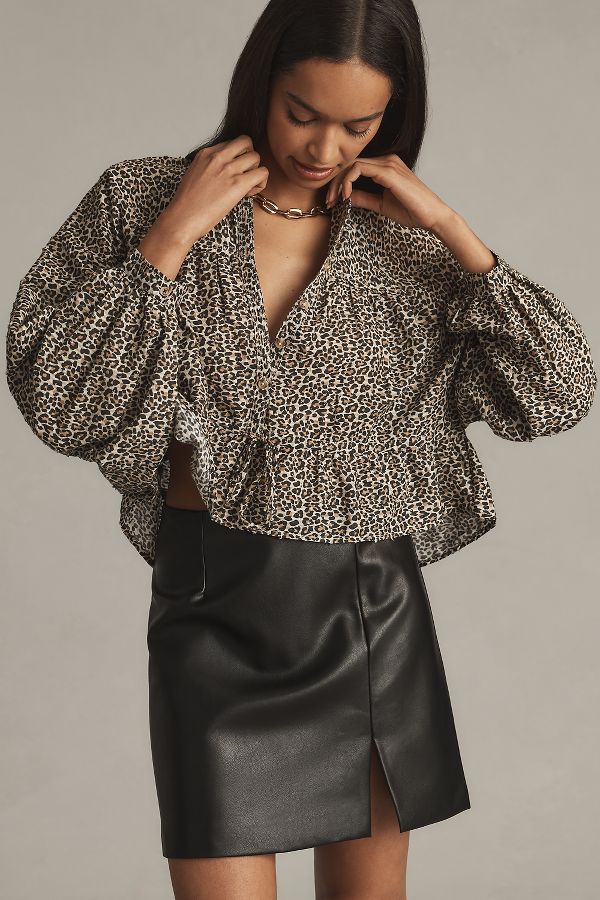 Slide View: 1: The Sidney Batwing Blouse by Pilcro: Cinched Waist Edition