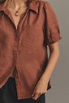 Thumbnail View 4: The Aly Puff-Sleeve Blouse by Pilcro: Linen Edition