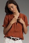 Thumbnail View 1: The Keira Collared Button-Front Blouse by Pilcro: Poplin Edition