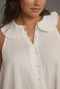 Slide View: 8: The Keira Collared Button-Front Blouse by Pilcro: Tank Edition