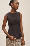 Thumbnail View 1: The Della Pleated-Waist Shell Top by Anthropologie