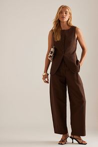 Slide View: 3: By Anthropologie Linen-Blend Longline Waistcoat