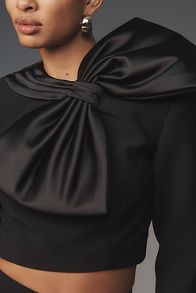 Slide View: 3: Ronny Kobo Arlet Oversized Bow Long-Sleeve Top