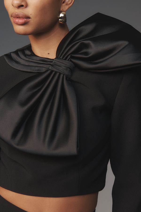 Slide View: 3: Ronny Kobo Arlet Oversized Bow Long-Sleeve Top