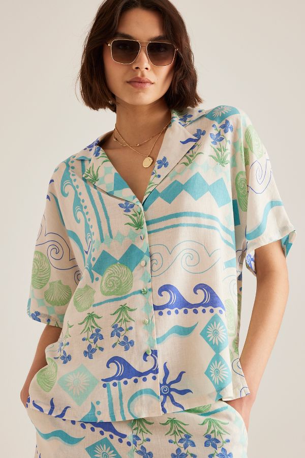 Slide View: 4: Nobody's Child Rhian Short-Sleeve Printed Shirt