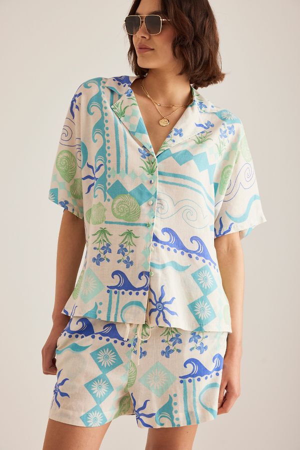 Slide View: 5: Nobody's Child Rhian Short-Sleeve Printed Shirt