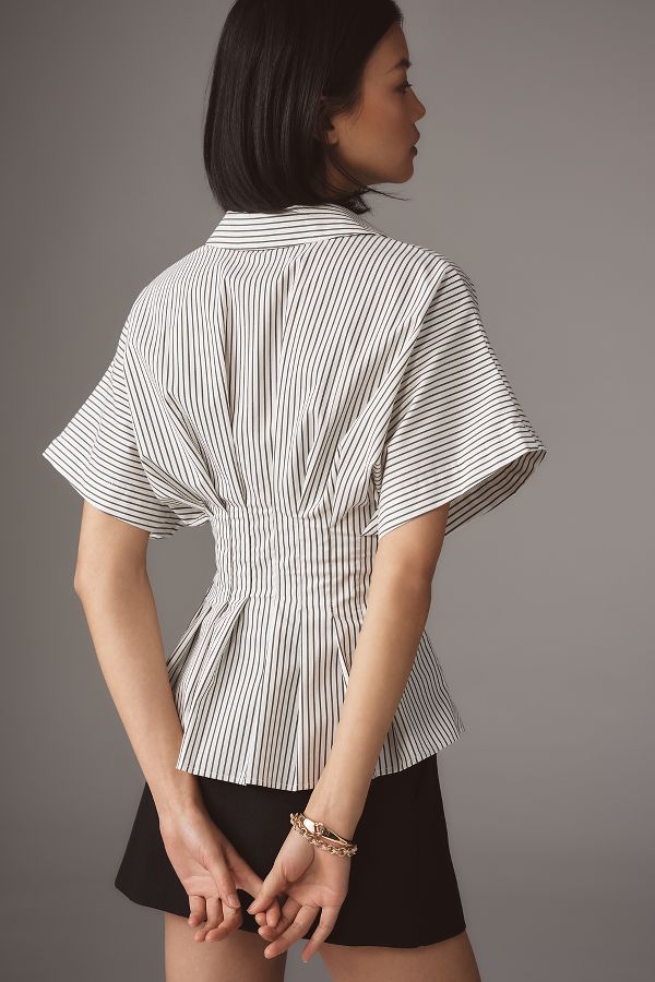 Slide View: 2: The Tobie Pleated Blouse by Exquise