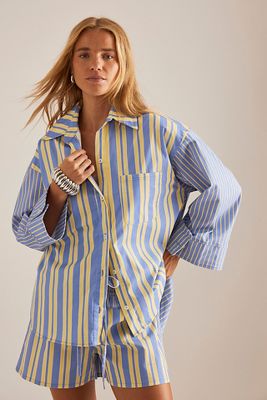 LAAGAM Caos Stripe Oversized Poplin Shirt