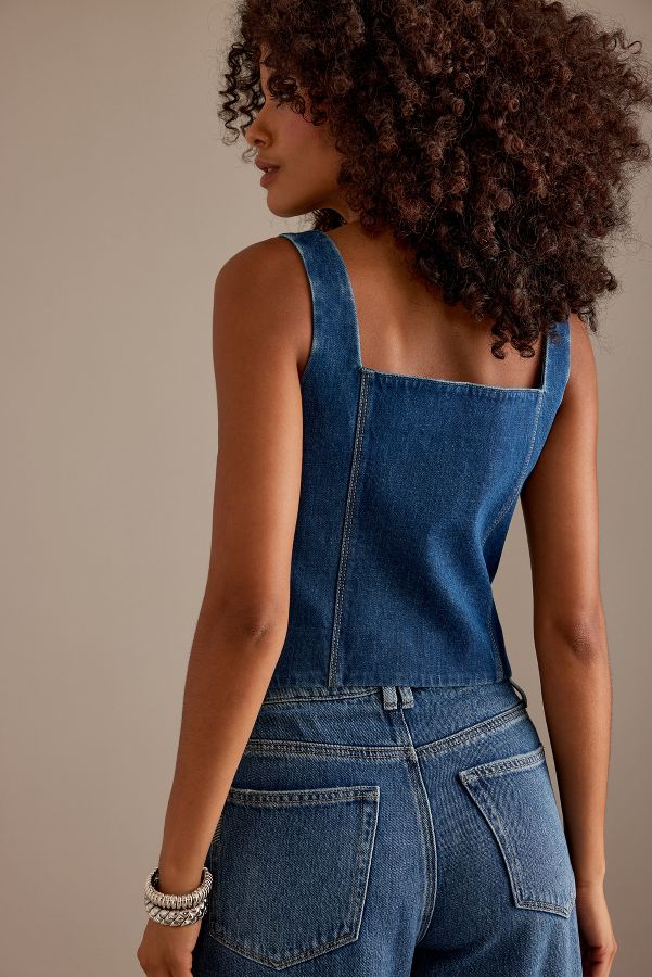 Slide View: 6: Haut en Denim Irene PAIGE