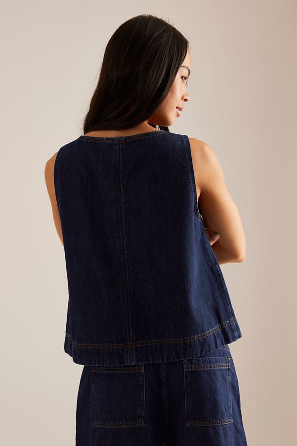 Vista diapositiva: 2: Top in Denim Senza Maniche ALIGNE Miranda