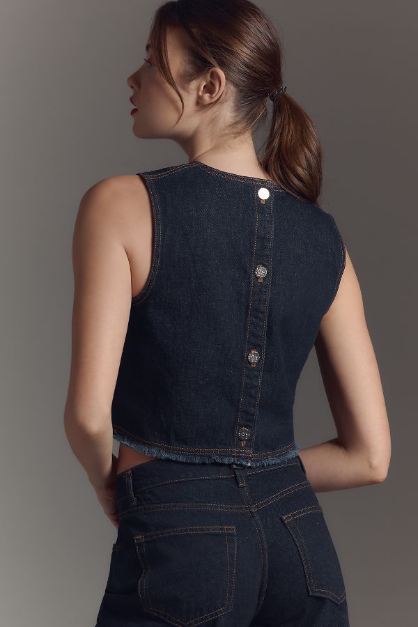 Slide View: 2: Baum und Pferdgarten Madi Denim Sleeveless Blouse