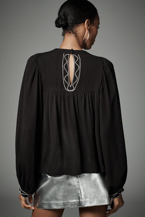 Slide View: 2: Ollari Rhinestone-Embellished Blouse