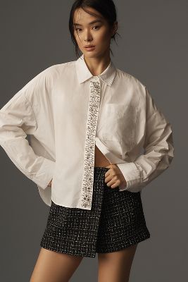 Essentiel Antwerp Hilver Embellished Placket Blouse