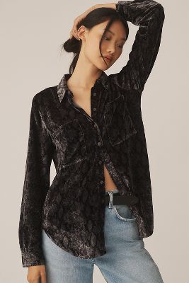 The Hadley Relaxed Buttondown Shirt by Pilcro: Velvet Edition