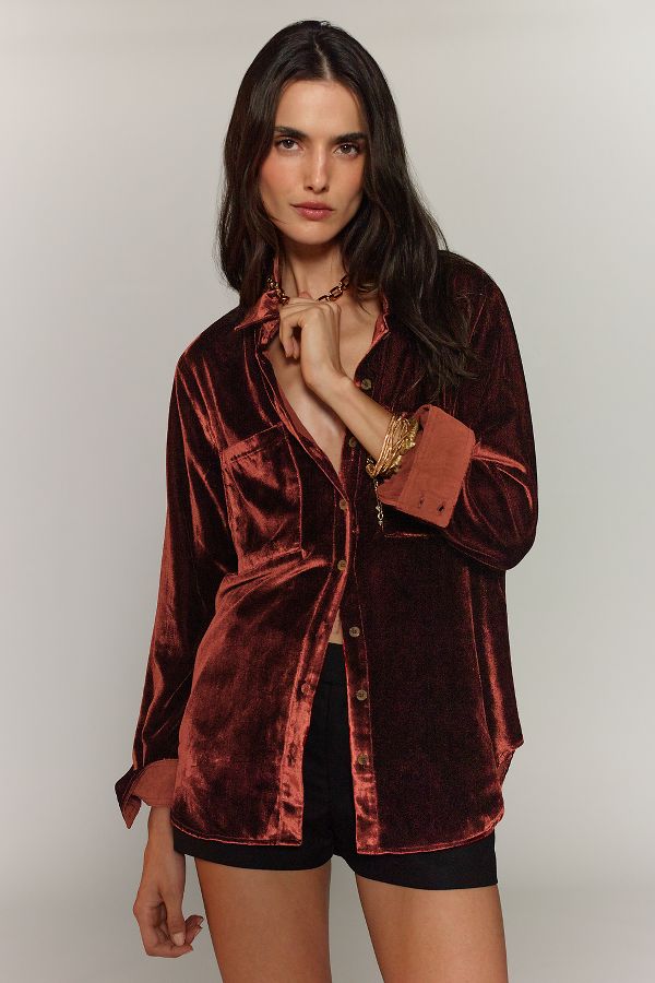 Slide View: 2: The Hadley Relaxed Buttondown Shirt by Pilcro: Velvet Edition