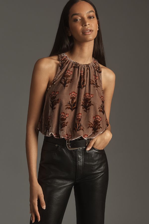 Vista de diapositivas: 1: Camiseta Sin Mangas De Terciopelo Burbuja Por Anthropologie