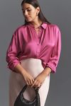 Thumbnail View 5: Pilcro Cropped Satin Buttondown Blouse