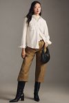 Thumbnail View 4: Maeve Contrast-Stitch Linen Buttondown Shirt