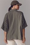 Thumbnail View 6: The Dylon Short-Sleeve Wide-Placket Top: Striped Edition