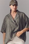 Thumbnail View 5: The Dylon Short-Sleeve Wide-Placket Top: Striped Edition