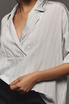 Thumbnail View 3: The Dylon Short-Sleeve Wide-Placket Top: Striped Edition