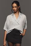 Thumbnail View 1: The Dylon Short-Sleeve Wide-Placket Top: Striped Edition