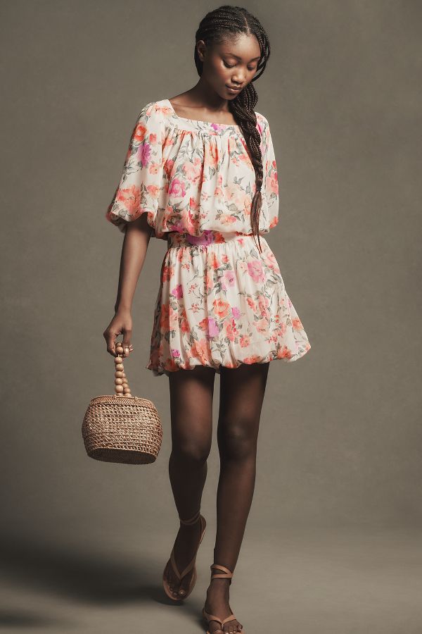 Slide View: 1: By Anthropologie Bubble-Hem Babydoll Blouse