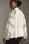 Thumbnail View 2: By Anthropologie Long-Sleeve Tie-Neck Embroidered Blouse