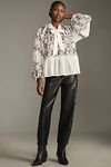 Thumbnail View 4: By Anthropologie Long-Sleeve Tie-Neck Embroidered Blouse